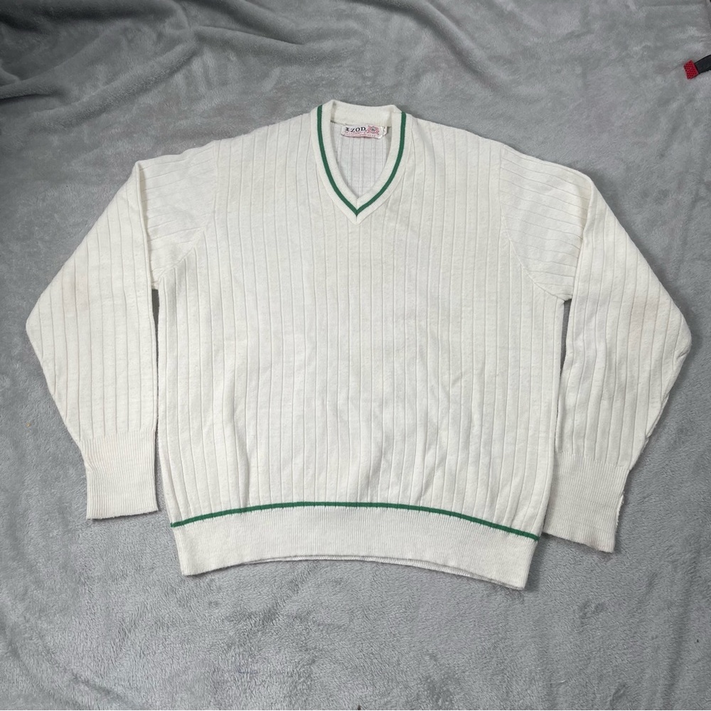 Vintage 60s Izod of London Sweater Men XL Lacoste V-Neck Tennis Made in USA